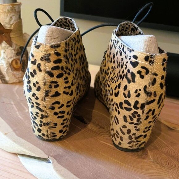 AUTUMN NATURAL Horsehair Rustic Look wedge booties SZ 8 EUR 38 VGUC - Picture 5 of 5